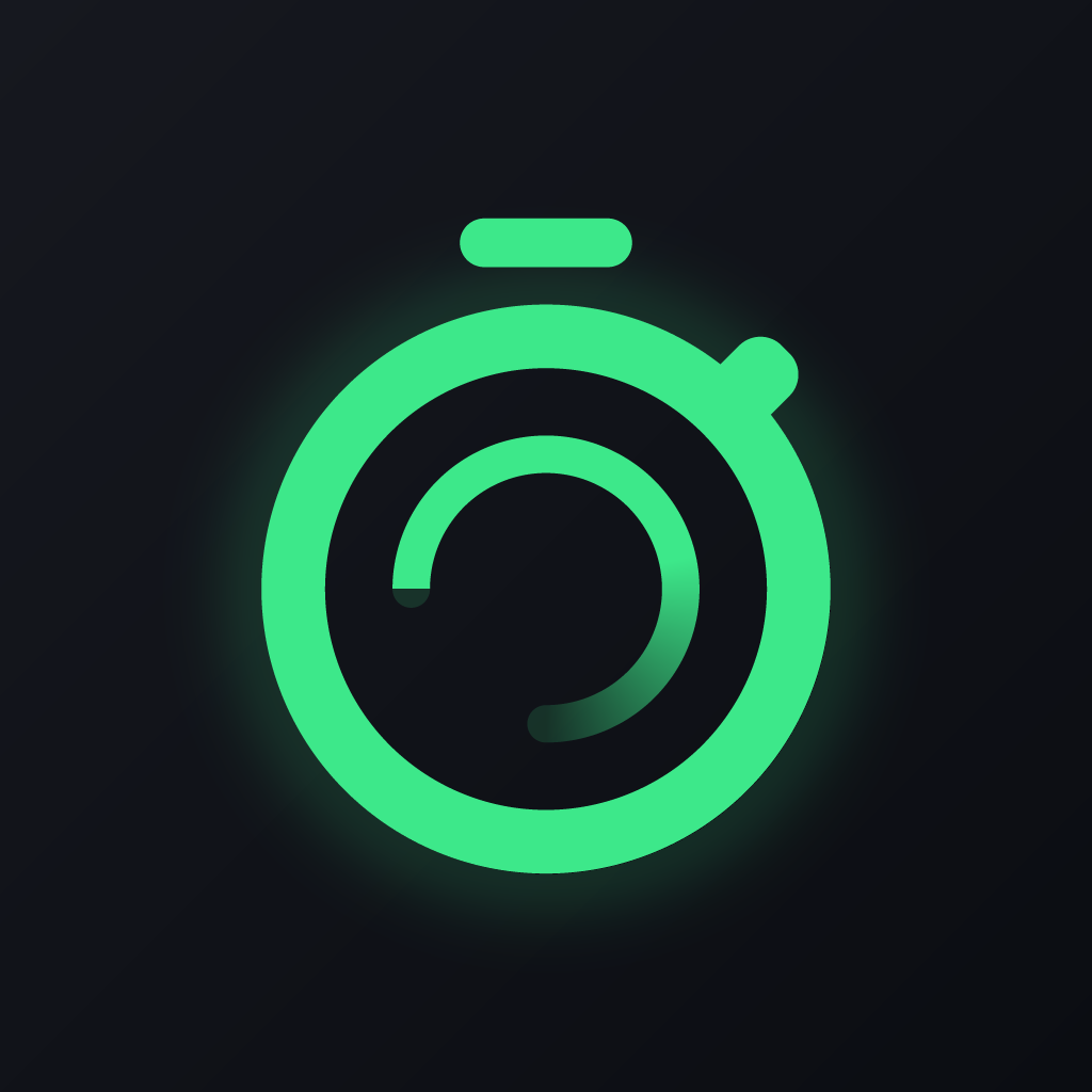 Ntervals app icon — a green stopwatch with an inner progress ring